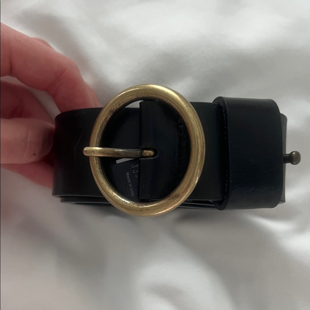 Size Small Bash Black Belt with Gold Buckle